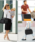 Breast Pump Travel Bag With Water-Resistant Mat And Removable Divider, large capacity black bag for work travel and family use