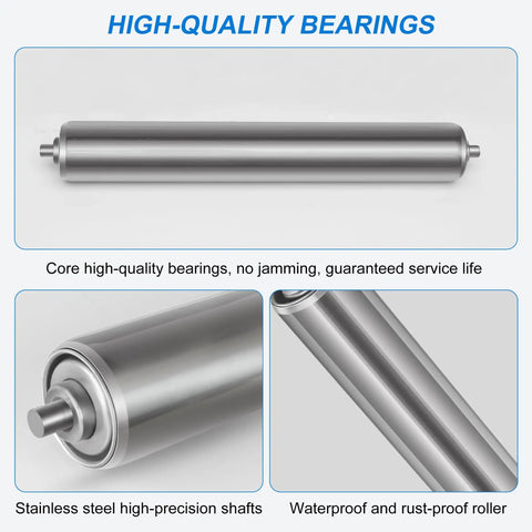 2 Inch Conveyor Roller With Stainless Steel Tube And Galvanized Ends, 16 Inch Length for Conveyor Systems and Lawn Rollers