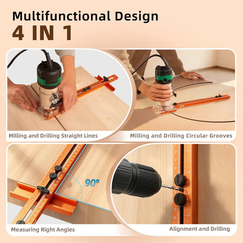 Adjustable Router Circle Cutting Jig For Flawless Arc Routing And Groove Milling A Legit Shop Staple To Knock Out Perfect Cabinet Builds Smooth As Butter, showing milling and drilling, measuring angles.