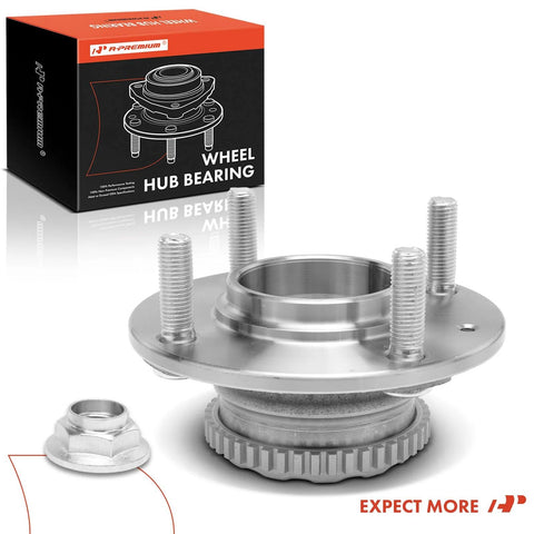 Rear Wheel Bearing And Hub Assembly With ABS Ring For Hyundai Elantra 2001 2006 And Kia Spectra 2005 2009, 4 Lug, 4 Wheel ABS