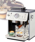 Rock Solid Stainless Steel Espresso Machine With Built In Burr Grinder And Smart Touch Timer, 25 Bar Coffee Maker With Auto Milk Frother for brewing espresso and frothing milk.