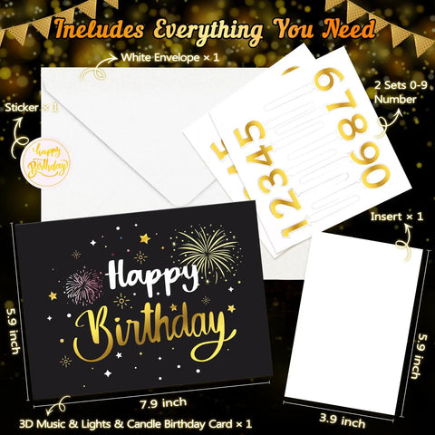 Interactive Pop Up Birthday Card Featuring Flashing Lights And Music Tracks That Totally Knock Your Socks Off Hella Cool Gift For Besties Spouses And Family Comes With Envelope, 7.9x5.9 inches with stickers.