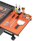 Premium Silicone Grill Mat Sixteen By Eleven Point Five Inches For Griddle Grillin Spatula Mat with Utensils on Outdoor Counter
