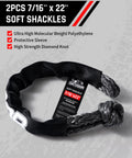 Close-up of soft shackle with sleeve, 7/16 inch x 22 inch, part of Beefy Heavy Duty Tow Rope Kit With 2 Soft Shackles For ATV UTV SUV And Truck Recovery.