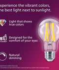 LED A19 60W Equivalent Soft White Bulbs 2700K 800 Lumen 8 Pack Dimmable Frosted Flicker Free EyeComfort CRI 95 illustration