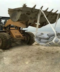 Rock Solid Heavy Duty Cargo Lifting Net With Tear Proof Polyester Webbing And Non Slip Hauling Straps For Secure Equipment Transport 3 By 3 Meter Mesh Holds Up To Three Point Five Tons Without Breaking A Sweat lifting bags with a loader.