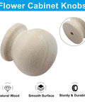 Mini Unfinished Wood Dresser Knobs Plus Cabinet Hardware 20 Piece Pack Slick Round Drawer Pulls For DIY Furniture Repairs And Quick Home Refresh Renovations Easy Peasy Setup. Round natural wood cabinet knob detail.