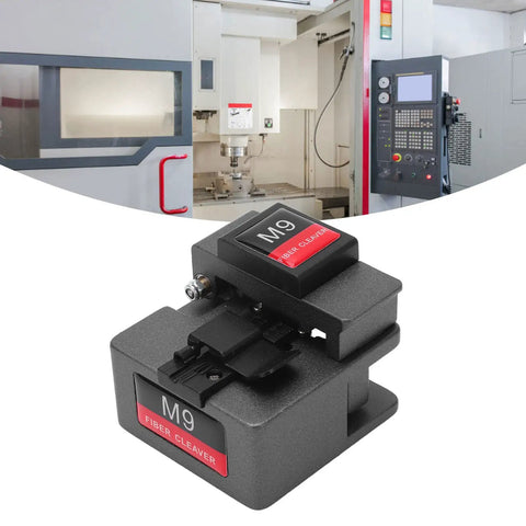 High Precise Optical Fiber Cleaver Automatic Knife Return 3 In 1 Tool For Cable Cutting Machine M9 view with tungsten steel blade and waste box.