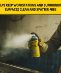 Person using Heavy Duty Welding Anti Spatter Spray 2 Pack 8.5 Oz Each For Arc Mig Tig Tips And Surfaces Silicone Based Non Flammable Formula
