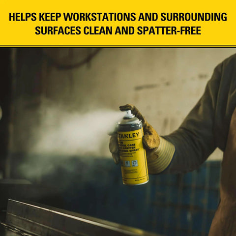 Person using Heavy Duty Welding Anti Spatter Spray 2 Pack 8.5 Oz Each For Arc Mig Tig Tips And Surfaces Silicone Based Non Flammable Formula