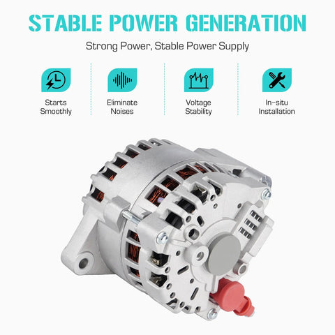 Plug N Play Premium Replacement Alternator For 3.0L Taurus 2003-2006 And Mercury Sable 2002-2005 showing side view details