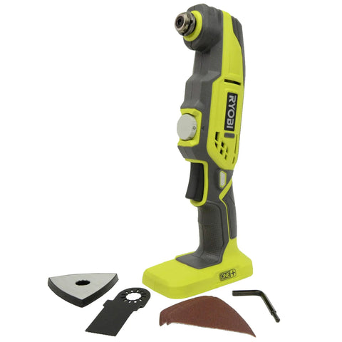 18V One Plus Cordless Oscillating Multi Tool Bare Tool with Three Attachment Heads Blade Semi Circle Blade and Sanding Pad
