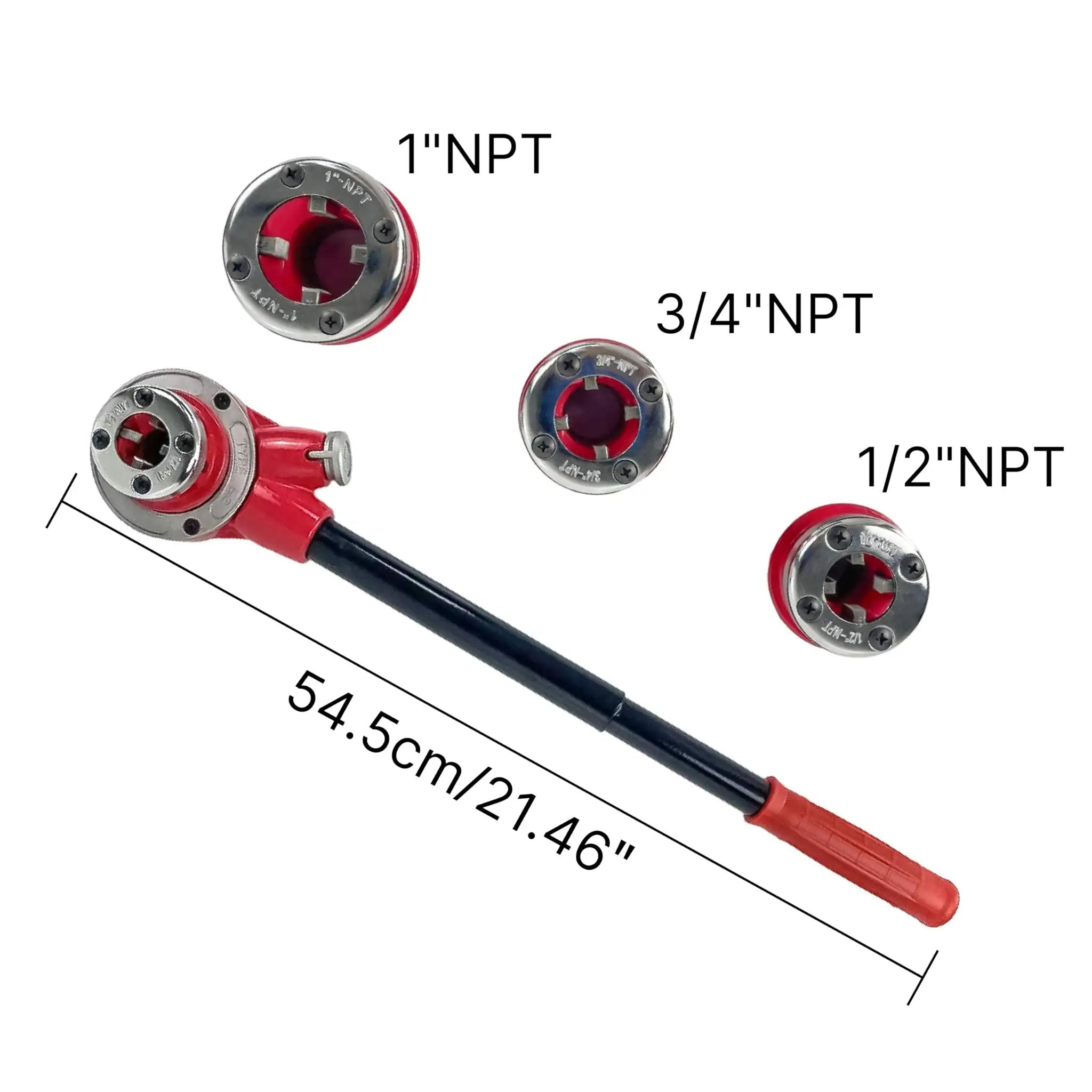 Ratcheting Pipe Threader Kit, Ergonomic Handle,