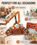 Remote Control Robot Arm Kit For Kids Build Your Own Mechanical Arm With 360 Degree Rotating Gripper Hands On STEM Toy For Learning And Creative Engineering Fun, wooden robot arm with remote controller