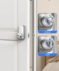Inside view of Heavy Build Satin Nickel Keypad Door Knob Lock Keyless Entry Handle showing locking functionality.