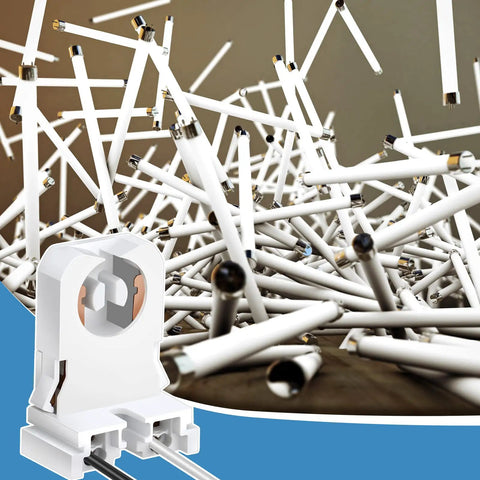 100 Pack Non Shunted T8 Lamp Holders With Wires Turn Type Socket Tombstone For LED Fluorescent Tube Replacements No Fuss Retrofit Durable Polycarbonate Construction Fast Install Reliable Performance