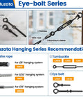 Eye-bolt series featuring CR31 and CR32 bolts, wire rope, thimble, turnbuckle, and sleeves for hanging systems.