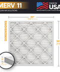 Air Filter 20x20x1 MERV 11 Six Pack Pleated Electrostatic Media For HVAC Systems That Kick Allergies, Dust, Pet Dander, Smoke, and Odor. Made In USA