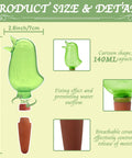 4 Pack Self Watering Spikes For Indoor Plants Bird Shape Automatic Irrigation Globes with size and material details
