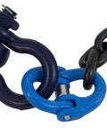 Close-up of 4 Ton Snatch Block With Swivel Shackle And 4.5 Inch Sheave, 30 Inch Chain, Heavy Duty Tow Truck Wrecker Cable Kit with steel chain ends