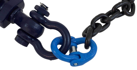 Close-up of 4 Ton Snatch Block With Swivel Shackle And 4.5 Inch Sheave, 30 Inch Chain, Heavy Duty Tow Truck Wrecker Cable Kit with steel chain ends