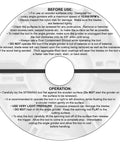 Instruction manual for Wood Deck Removal Tool Four And A Half Inch For Fast Coating Prep, Scrapes Off Old Deck Coatings, Sands Wood For Maximum Adhesion, Fits Standard Five Eighths Inch Angle Grinders, Chemical Free, Works Best With Five Inch Hand Tool Metal Dust Shroud.