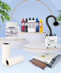 Double Sided Glossy DTF Transfer Film Roll 13 Inch By 328 Feet PreTreat PET for T-shirts next to DTF supplies and printer