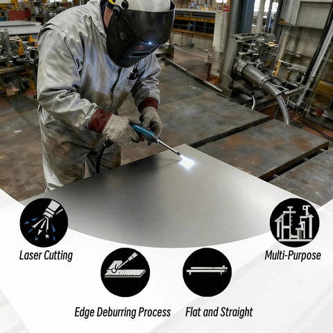 Four Pack 18 Gauge Cold Rolled A36 Steel Plates 12 By 16 Inch Standard Sheet Metal For Construction And Welding Projects Built To Last Heavy Duty Fabrication Needs With Smooth Edges And Great Weldability being laser cut