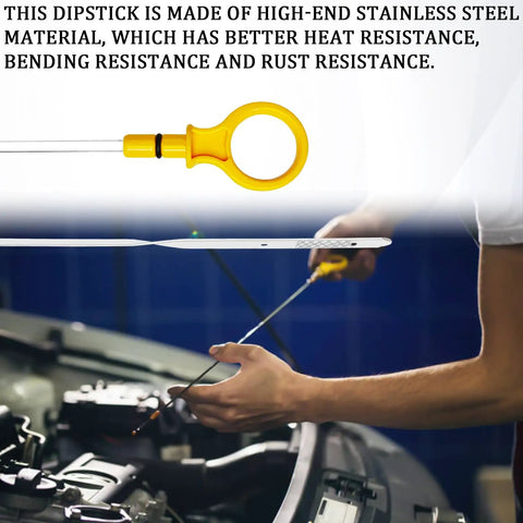 Oil Dip Stick For Quick Engine Oil Level Check With Easy Pull Ring Stainless Steel Replacement Gauge fits Ford Explorer