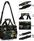 Insulated Picnic Backpack With Lunch Box For Women And Men, showing tote style with adjustable strap and sturdy handle, 12x8.7x10in