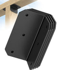 Built To Last Heavy Duty 4 Inch L Bracket Corner Brace 90 Degree Angle Iron Supports For Wood Shelves, Black Powder Coat 4 Pack