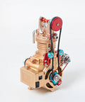 Slick Running Mini Single Cylinder Working Engine Model Kit Heavy Duty Metal Diy Assembly With Cnc Precision Cast Aluminum Alloy side view.