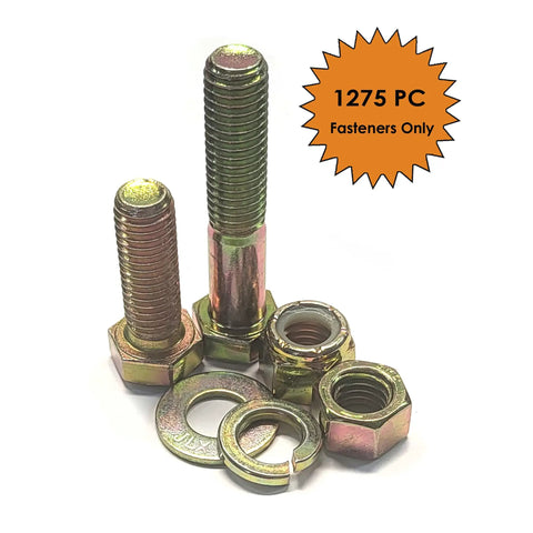 1,275-Piece Grade 8 Coarse Thread Metal Fastener Drawer Set With Hex Cap Screws, Nuts, Lock Washers And Flat Washers In Yellow Zinc Finish