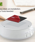 Hella Bright Universal Golf Cart Dome Light With Usb Rechargeable Battery And Cool White Led, showing easy adhesive installation.