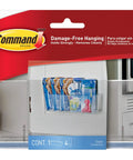 Large Caddy Organizer With Four Strips For Under Sink And Kitchen Cabinets Holds Up To Four Pounds Damage Free Mount in packaging