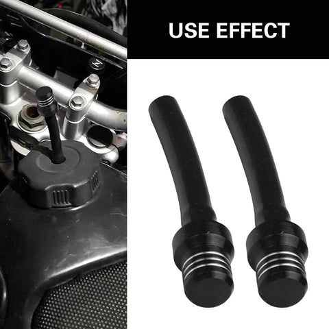 2 Pack CNC Aluminum Gas Cap Vent Tube With Steel Balls Universal Fuel Cap Air Vent Hose For ATVs
