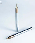 Jarrow Tool TiAlN-coated carbide ball-nose end mills, 1/32 in, 2-flute, 2 pcs, front view
