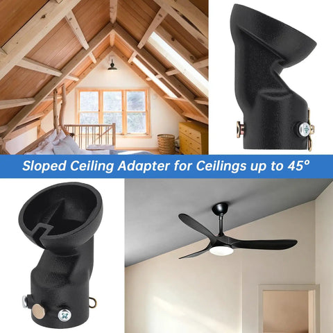 45 Degree Sloped Ceiling Fan Adapter Kit With Universal Mounting Bracket For Vaulted Ceilings Easy Install No Fuss Fit Handles 1