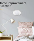Bedroom interior with Snow Color Nest Thermostat 2020 Wall Plate Cover And Trim Kit mounted on the wall above bed.