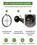 Hardcore Manganese Steel Drain Auger Tape For Yanking Out Gnarly Pipe Clogs Tough As Nails Highly Resistant To Bending Professional Plumbing Essential Tool instructions with steel cable and handle.