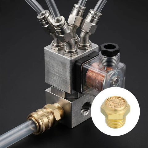 Pneumatic Sintered Brass Breather Filter And Exhaust Muffler Kit 1/8 NPT Bronze Vent For Single Acting Cylinders And Valves