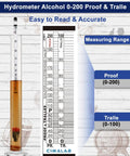 Hydrometer Alcohol Meter Kit 0 to 200 Proof and 0 to 100 Tralle With Test Jar Alcohol Proof Tester for spirits