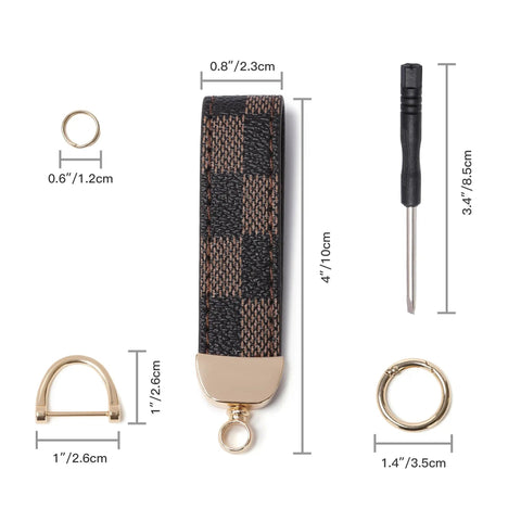 Top Shelf Leather Keychain With Secure Anti Lost D Ring And Heavy Duty Zinc Alloy Clip For Car And Home Keys measuring 4x0.8 inches.