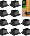 Heavy Duty 4x4 Post Base Set 10 Pack Internal 3.58x3.58 Inch Steel Brackets Tough As Nails Powder Coated Black Fits Standard Wood Posts Deck