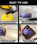 Steps to use Gray And Silver Scratch Remover Kit For Cars Easy Fix For Deep Scratches And Swirls with buffer pad and rubbing compound