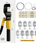 Beefy 10 Ton Hydraulic Crimping Tool Set For 12 AWG To 00 Cable With 9 Hex Dies Battery Cable Crimper Kit