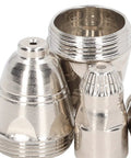 Premium Copper Plasma Cutting Torch Consumable Kit includes 50 pieces of metal nozzles in detailed design for welding.