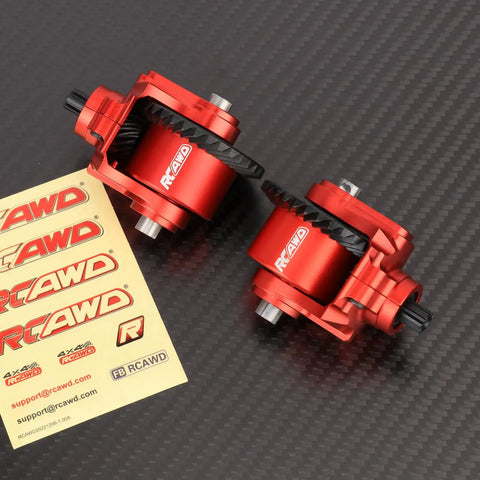 Two Piece 34T Differential And 13T Helical Gear Set For Arrma 1 To 10 And 1 To 8 Transmissions, chrome steel, on black surface.