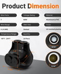 Heavy Duty 2 Port Insulated Wire Connector for 4 to 14 AWG Aluminum to Copper Cables, Single Side Entry, Black Aluminum Wire Connector with Slotted Allen Hex, 10 Pack, Great for DIY Auto and Industrial Electrical Jobs product dimension chart with 2 ports