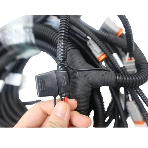 Top Tier Operator Safety Harness 100698GT Replacement Exact Fit For Genie Lift GR-12 GR-15 GR-20 GRC-12 QS Series wire harness close-up.